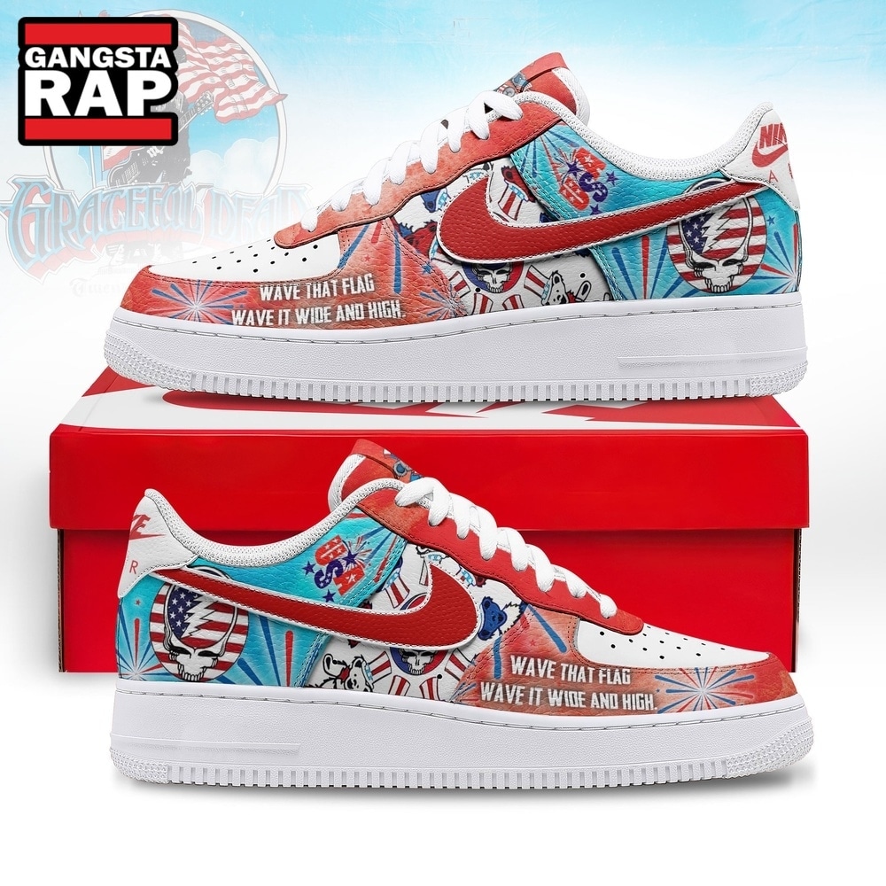 Grateful Dead Wave That Flag 4th Of July Rock Graphic Air Force 1 Shoes, Music Air Force 1 Shoes Grateful Dead Wave That Flag 4th Of July Rock Graphic Air Force 1 Shoes, Music Air Force 1 Shoes