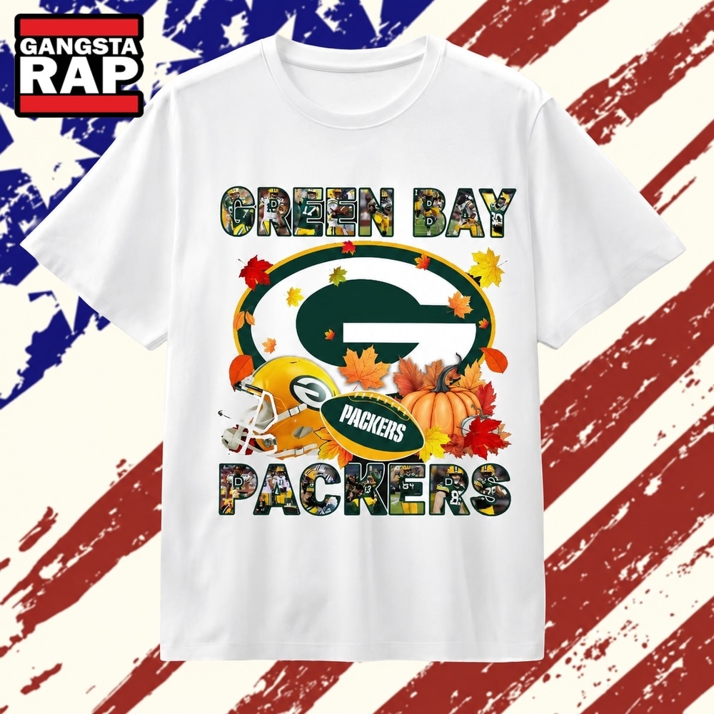 Green Bay Packers Football Autumn Fall Leaves Graphic T Shirt, Trending 2D Shirt Green Bay Packers Football Autumn Fall Leaves Graphic T Shirt