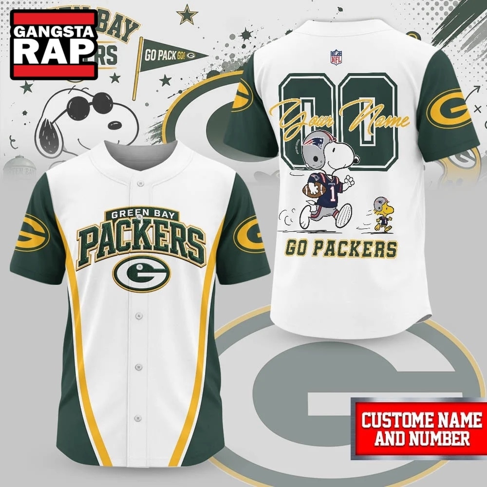 Green Bay Packers NFL Snoopy Ultimate Game Day Personalized Jersey Shirt, NFL Baseball Jersey Green Bay Packers NFL Snoopy Ultimate Game Day Personalized Jersey Shirt, NFL Baseball Jersey