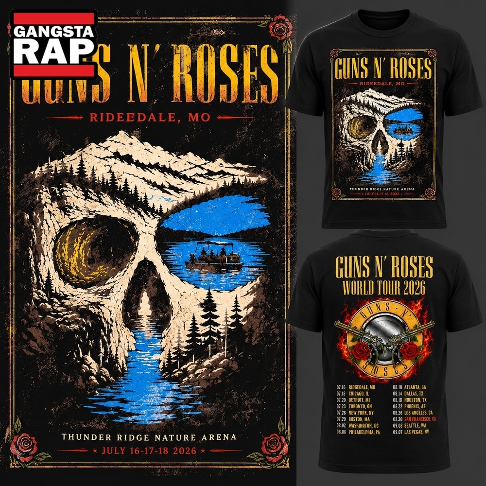 Guns N’ Roses 2026 Tour Ridgedale MO T Shirt, Trending 3D Music Shirt Guns N Roses 2026 Tour Ridgedale MO T Shirt