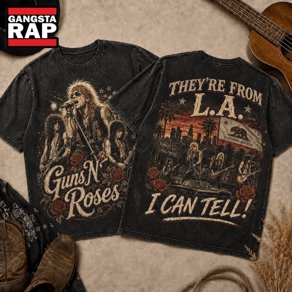 Guns N Roses Sunset L.A. Skyline Vintage Band 3D Shirt, Trending 3D Music Shirt Guns N Roses Sunset L.A. Skyline Vintage Band 3D Shirt, Trending 3D Music Shirt