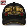 Guns N Roses World Tour 2026 Gold Text Rose Graphics Classic Cap, Trendy Music Baseball Cap Guns N Roses World Tour 2026 Gold Text Rose Graphics Classic Cap