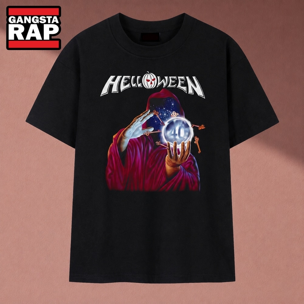 Helloween 40th Anniversary Sorcerer Crystal Orb Band T Shirt, Music 2D Shirt Helloween 40th Anniversary Sorcerer Crystal Orb Band T Shirt, Music 2D Shirt