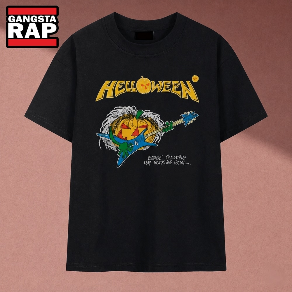 Helloween Savage Pumpkins Rock And Roll Guitar Graphic T Shirt, Music 2D Shirt Helloween Savage Pumpkins Rock And Roll Guitar Graphic T Shirt, Music 2D Shirt