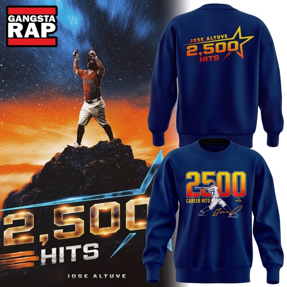Houston Astros JOSE ALTUVE 2500 CAREER HITS Navy Sweatshirt, Trending Design Shirt Houston Astros JOSE ALTUVE 2500 CAREER HITS Navy Sweatshirt, Trending Design Shirt