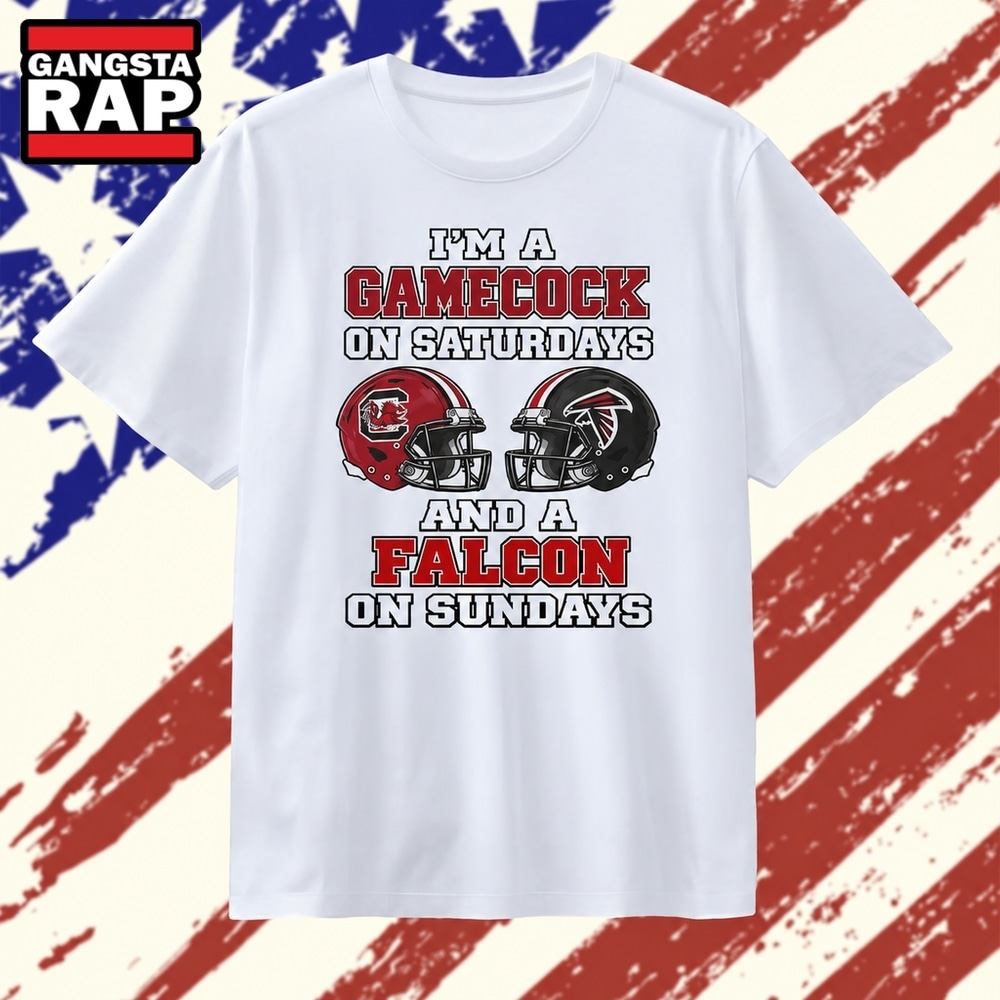 I’m a Gamecock on Saturdays and a Falcon on Sundays T Shirt, Trending 2D Shirt I M A Gamecock ON Saturdays And A Falcon ON Sundays T Shirt