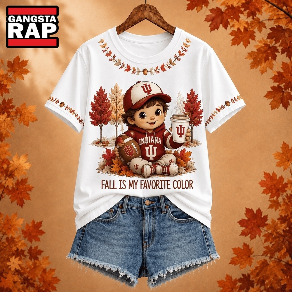 Indiana Hoosiers NCAA Fall Is My Favorite Color Football Unisex 3D Shirt, NCAA 3D Shirt Indiana Hoosiers NCAA Fall Is My Favorite Color Football Unisex 3D Shirt, NCAA 3D Shirt