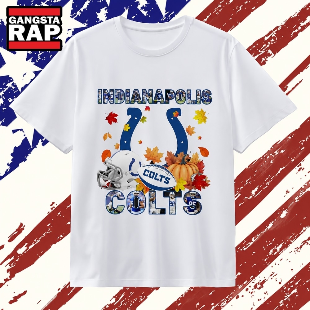 Indianapolis Colts Football Autumn Fall Leaves Graphic T Shirt, Trending 2D Shirt Indianapolis Colts Football Autumn Fall Leaves Graphic T Shirt