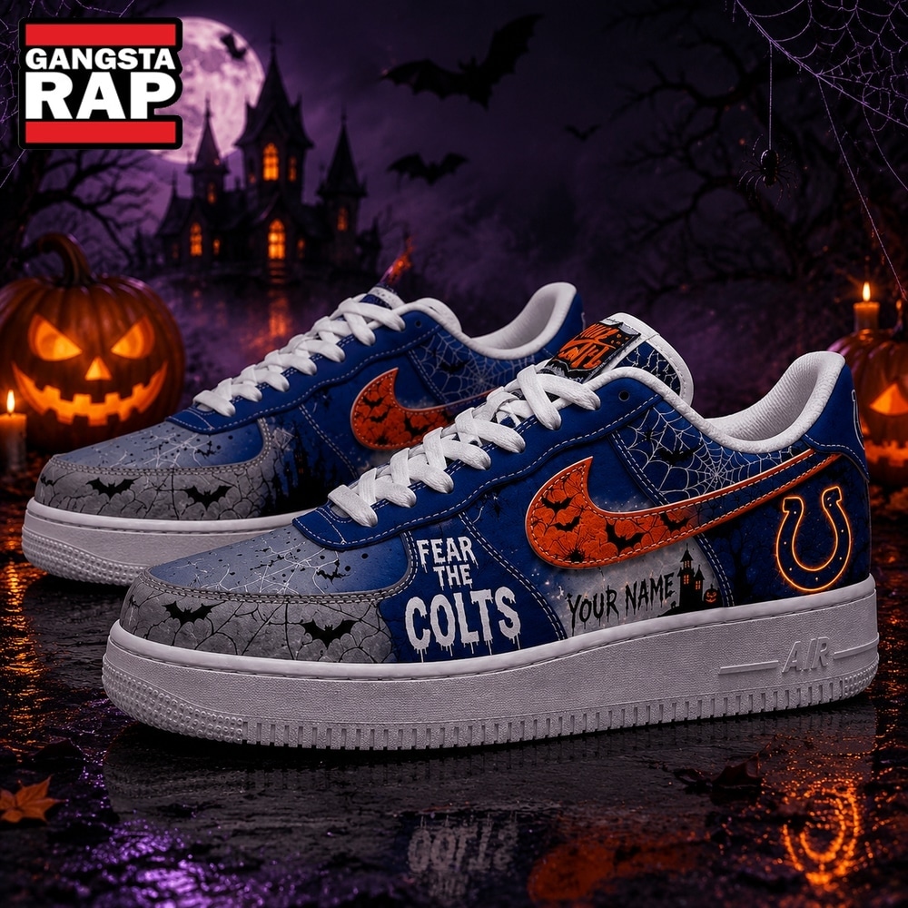 Indianapolis Colts NFL Fear The Team Halloween Air Force 1 Shoes Sneakers, NFL Air Force 1 Shoes Indianapolis Colts NFL Fear The Team Halloween Air Force 1 Shoes Sneakers, NFL Air Force 1 Shoes
