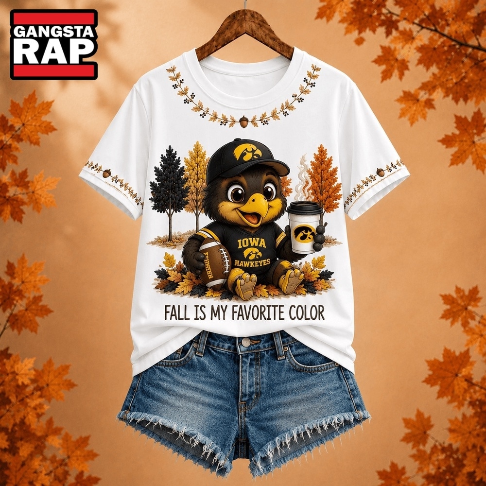 Iowa Hawkeyes NCAA Fall Is My Favorite Color Football Unisex 3D Shirt, NCAA 3D Shirt Iowa Hawkeyes NCAA Fall Is My Favorite Color Football Unisex 3D Shirt, NCAA 3D Shirt