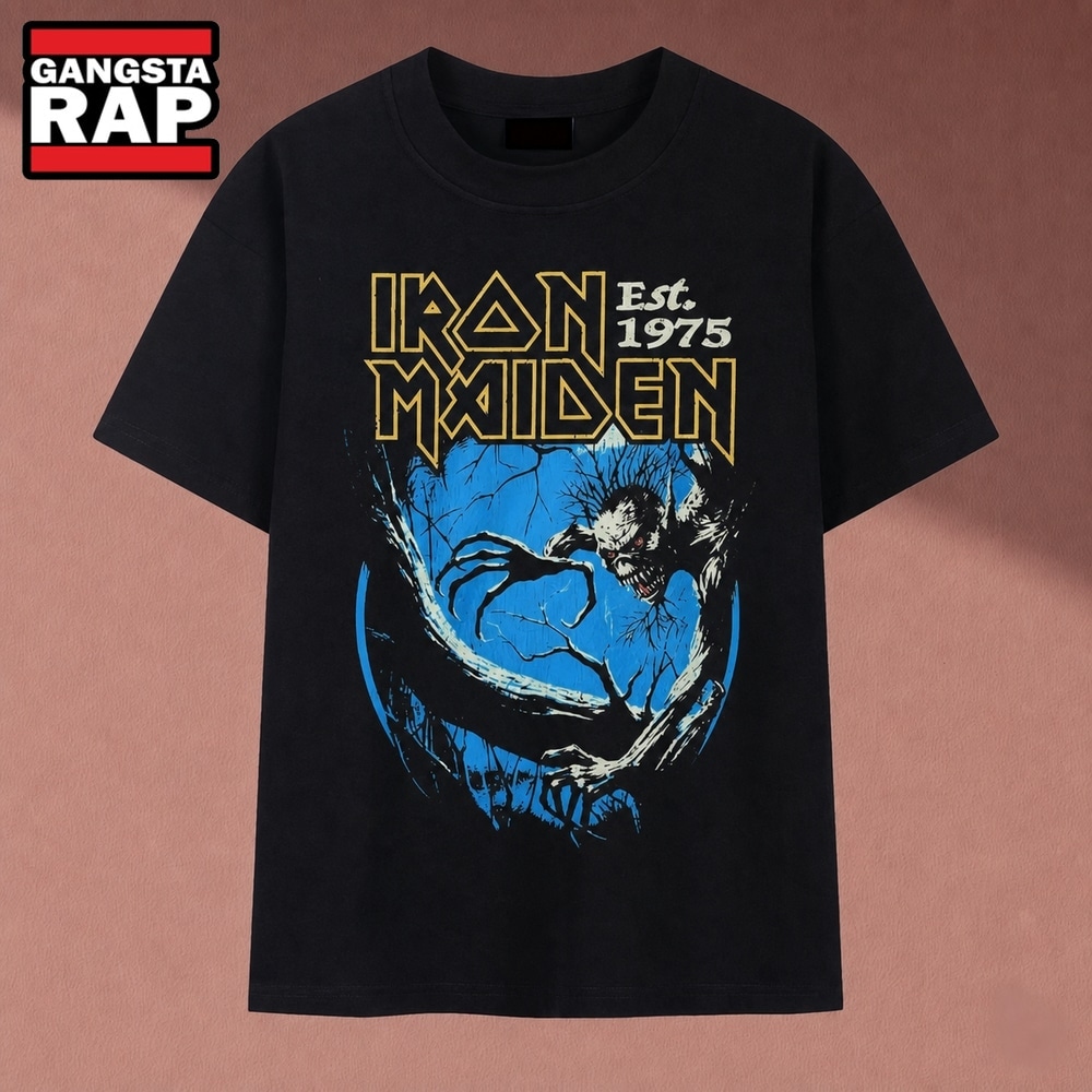 Iron Maiden Est 1975 Heavy Metal Band Vintage Graphic T Shirt, Music 2D Shirt Iron Maiden Est 1975 Heavy Metal Band Vintage Graphic T Shirt, Music 2D Shirt