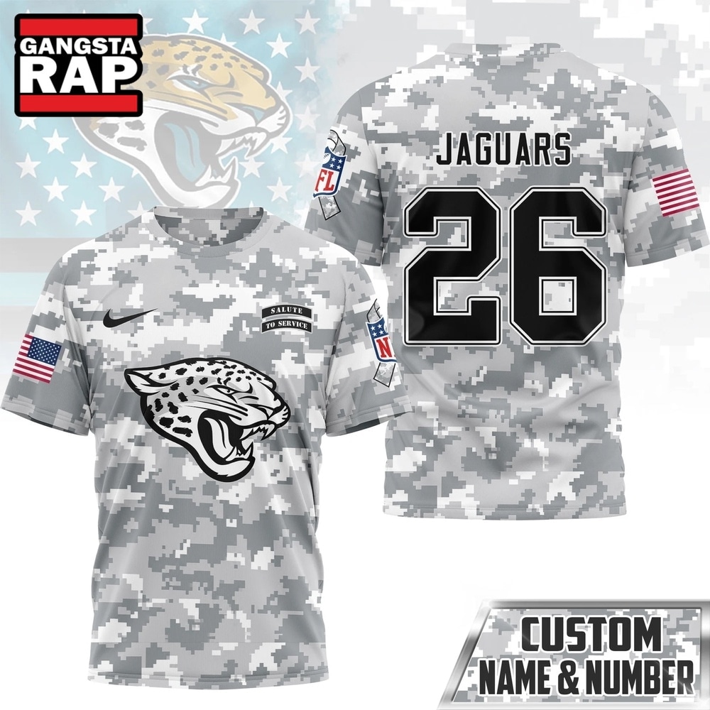 Jacksonville Jaguars NFL Salute to Service Custom Name & Number Camo 3D Shirt, Football New Design Shirt Jacksonville Jaguars NFL Salute to Service Custom Name & Number Camo 3D Shirt, Football New Design Shirt