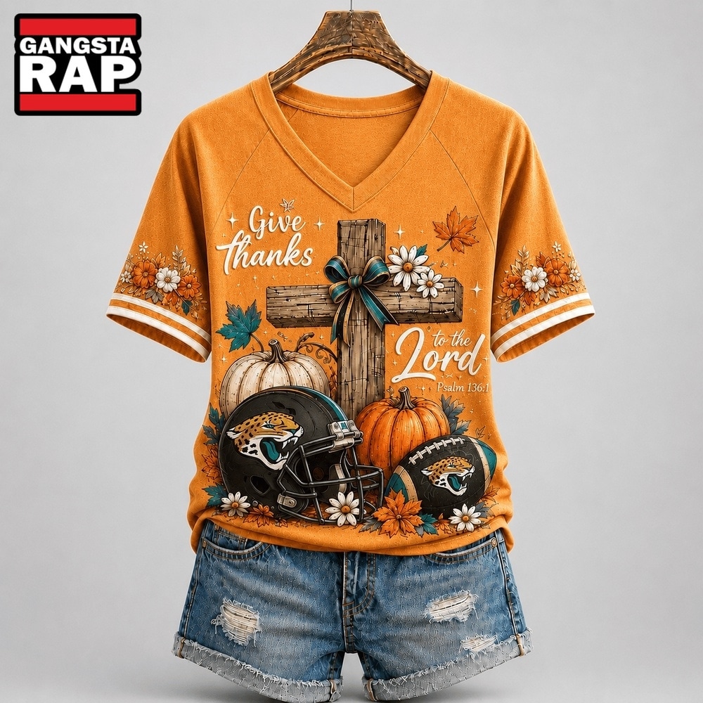 Jacksonville Jaguars NFL Thanksgiving Faith And Football V Neck T Shirt, NFL V Neck T-Shirt Jacksonville Jaguars NFL Thanksgiving Faith And Football V Neck T Shirt, NFL V Neck T-Shirt