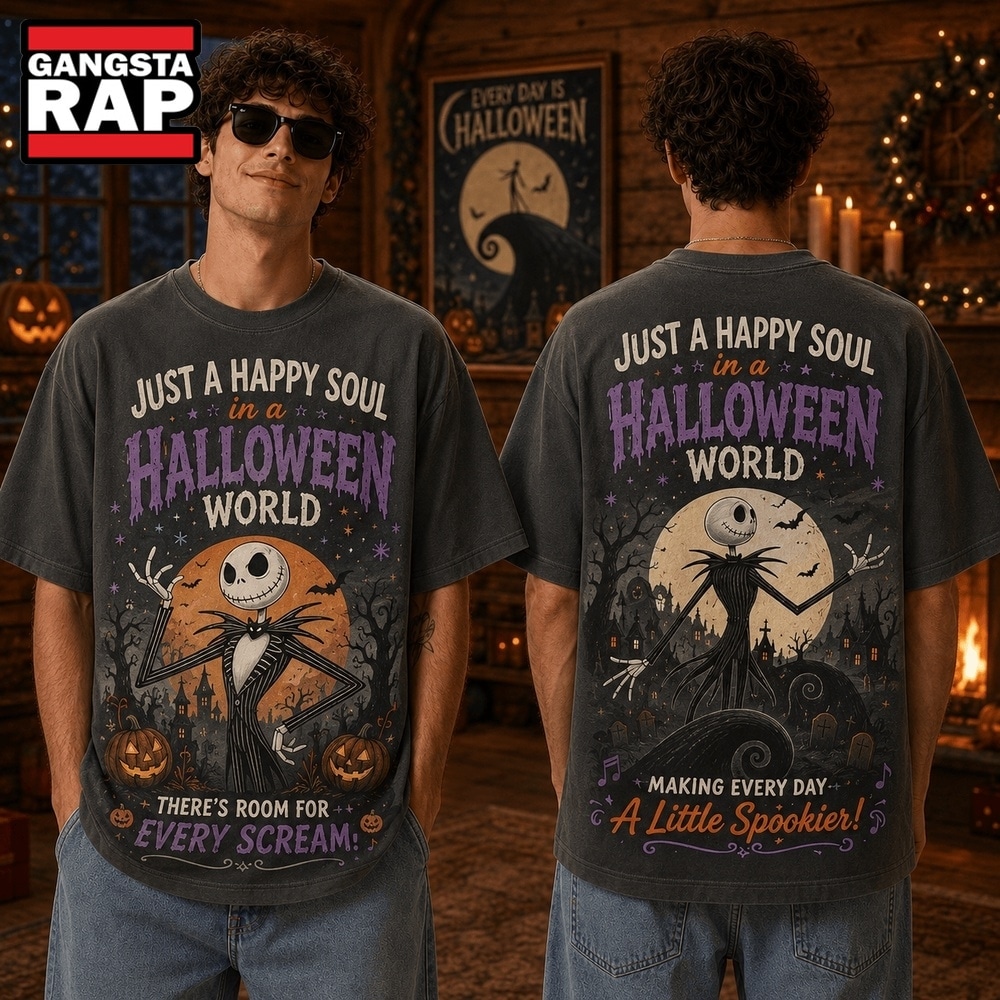Just A Happy Soul In A Halloween World, Making Every Day A Little Spookier 3D Shirt, Trending 3D Music Shirt Just A Happy Soul In A Halloween World, Making Every Day A Little Spookier 3D Shirt, Trending 3D Music Shirt