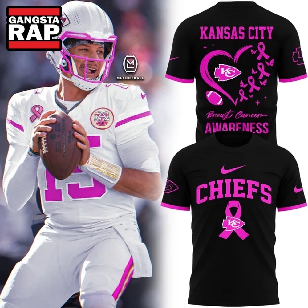Kansas City Chiefs Breast Cancer Awareness 2026 New Design T Shirt, Trending Design Shirt Kansas City Chiefs Breast Cancer Awareness 2026 New Design T Shirt