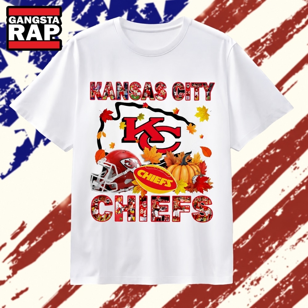 Kansas City Chiefs Football Autumn Fall Pumpkin Graphic T Shirt, Trending 2D Shirt Kansas City Chiefs Football Autumn Fall Pumpkin Graphic T Shirt