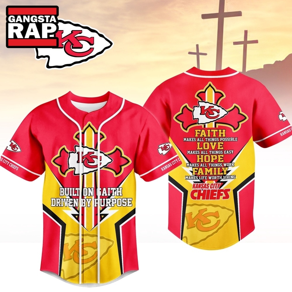 Kansas City Chiefs NFL Blessed Beyond The Score Baseball Jersey, NFL Baseball Jersey Kansas City Chiefs Nfl Blessed Beyond The Score Baseball Jersey