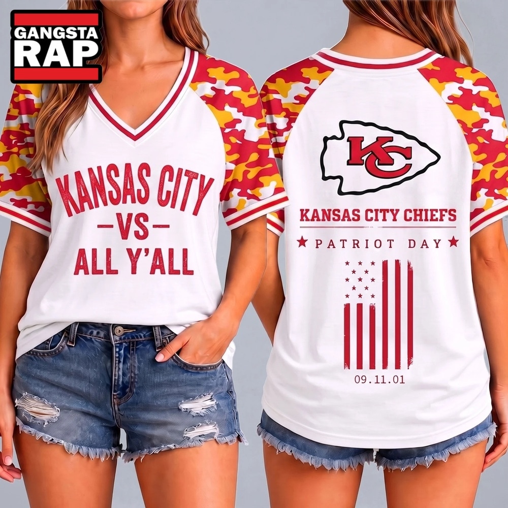 Kansas City Chiefs NFL vs All Y' All United We Stand V Neck T Shirt, NFL V Neck T-Shirt Kansas City Chiefs Nfl VS All Y All United WE Stand V Neck T Shirt