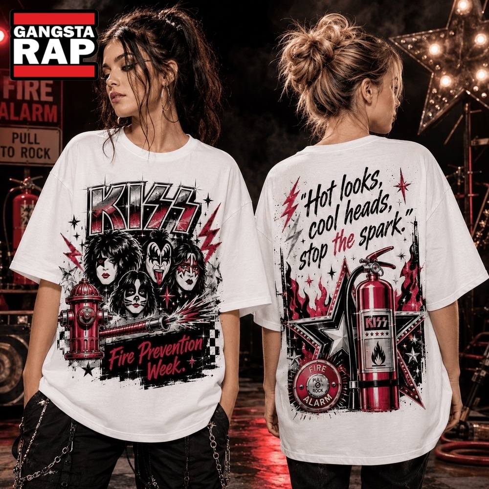 KISS Fire Prevention Week Rock Safety 3D Shirt, Trending 3D Music Shirt