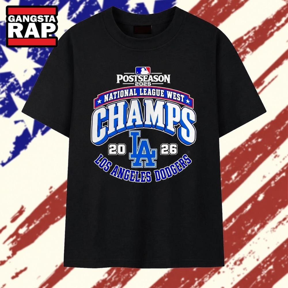 LA Dodgers 2026 National League West Champions Postseason T Shirt, Trending 2D Shirt LA Dodgers 2026 National League West Champions Postseason T Shirt