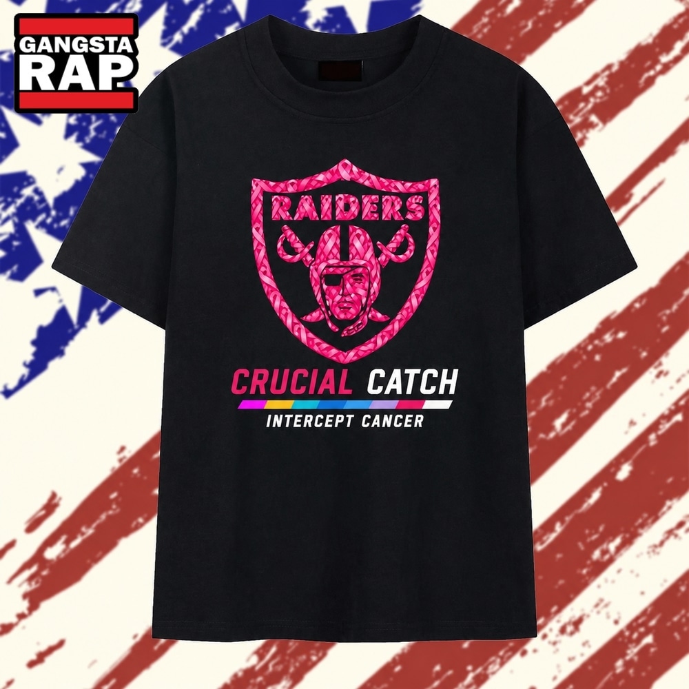 Las Vegas Raiders Crucial Catch Intercept Cancer T Shirt, Trending 2D Shirt Las Vegas Raiders Crucial Catch Intercept Cancer T Shirt, Trending 2D Shirt