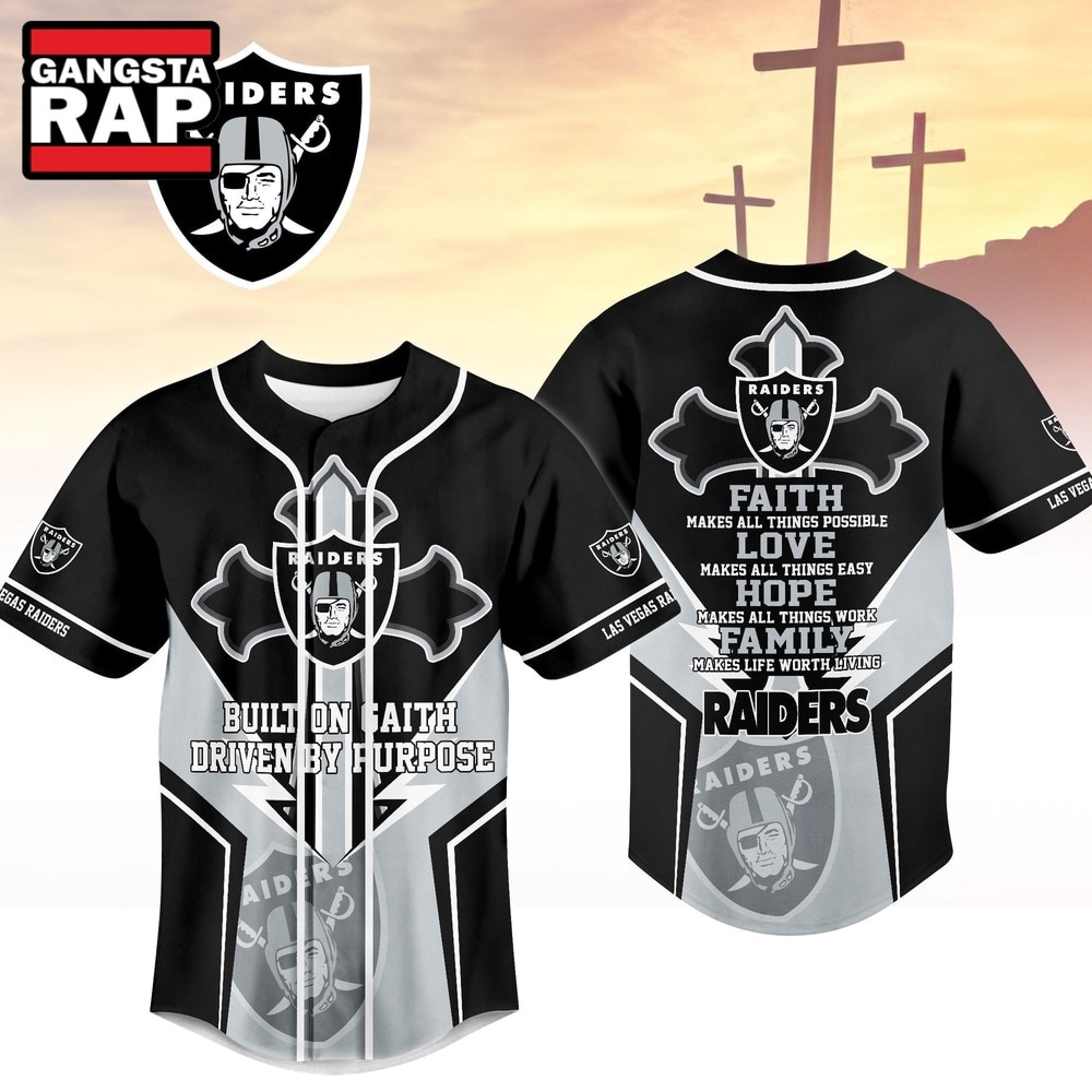 Las Vegas Raiders NFL Blessed Beyond The Score Baseball Jersey, NFL Baseball Jersey Las Vegas Raiders Nfl Blessed Beyond The Score Baseball Jersey