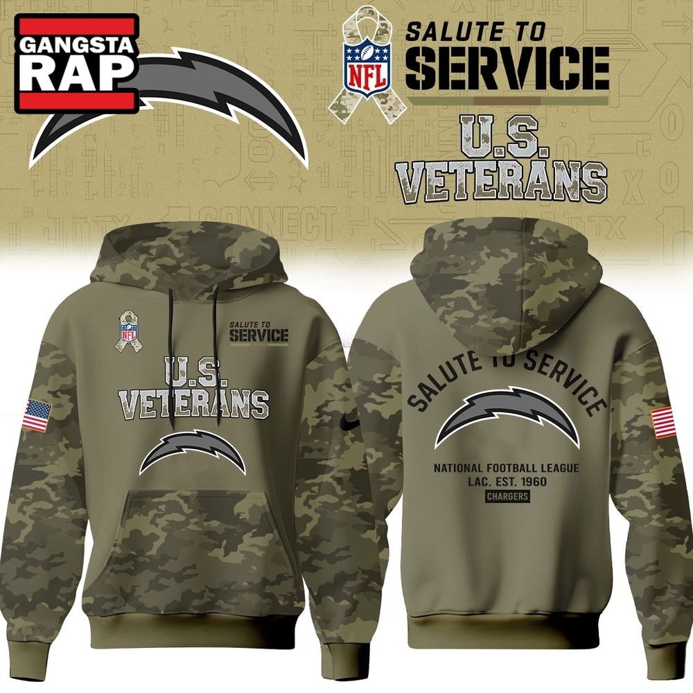 Los Angeles Chargers NFL US Veterans Salute To Service 2026 Hoodie Shirt, Football New Design Shirt Los Angeles Chargers Nfl US Veterans Salute TO Service 2026 Hoodie Shirt