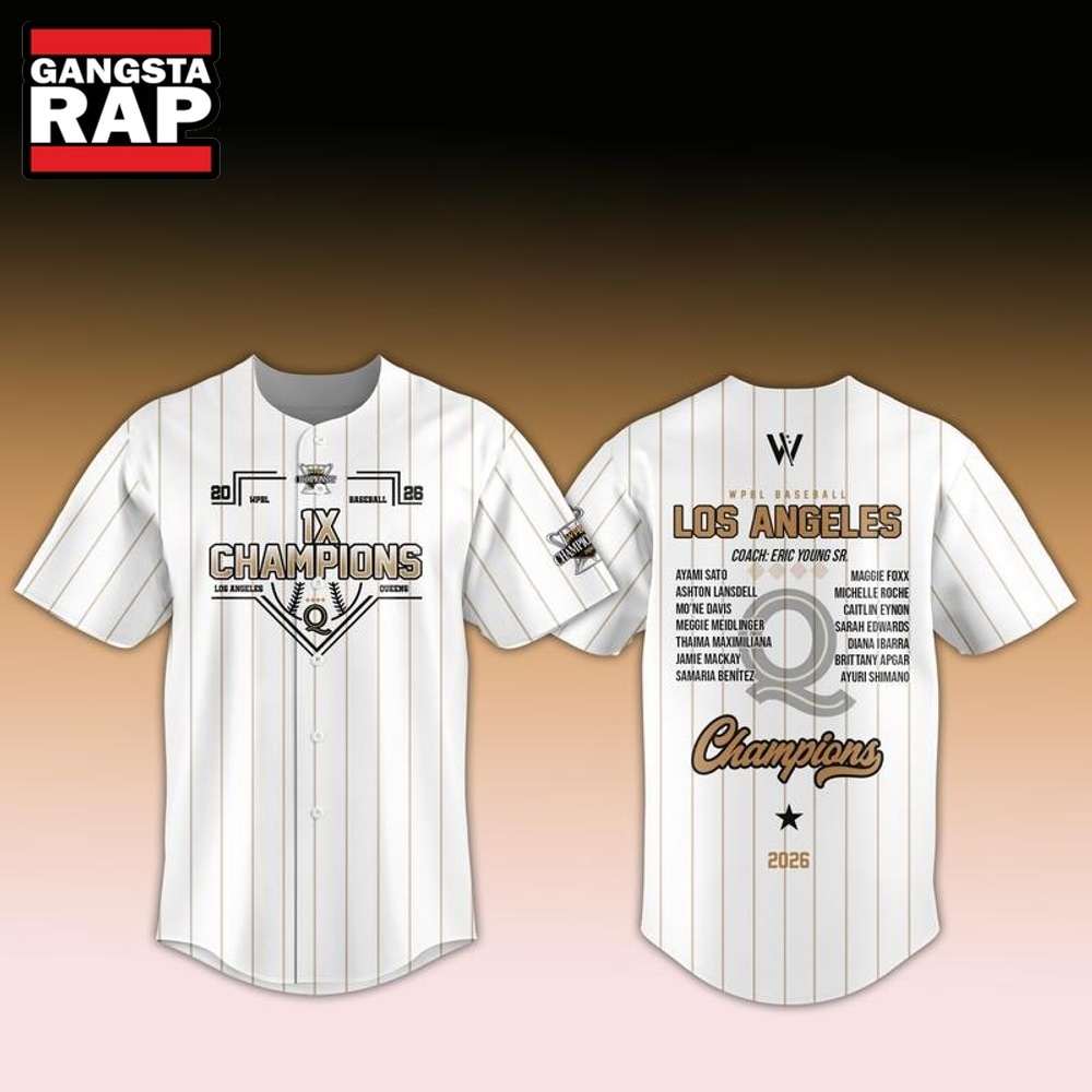 Los Angeles Queens Champions WPBL Baseball 2026 White Baseball Jersey, Trending Baseball Jersey Los Angeles Queens Champions Wpbl Baseball 2026 White Baseball Jersey