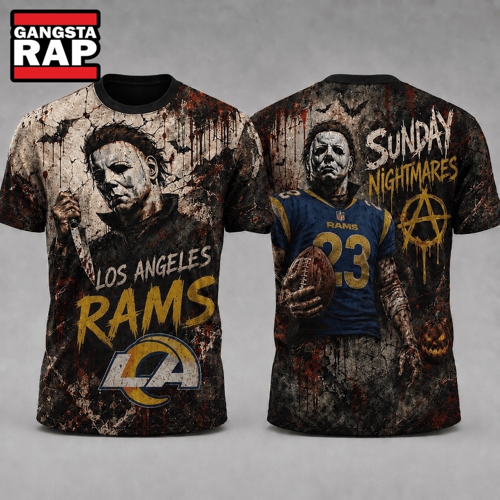 Los Angeles Rams NFL Michael Myers Sunday Nightmares Horror Halloween 3D T Shirt, Football New Design Shirt Los Angeles Rams NFL Michael Myers Sunday Nightmares Horror Halloween 3D T Shirt, Football New Design Shirt