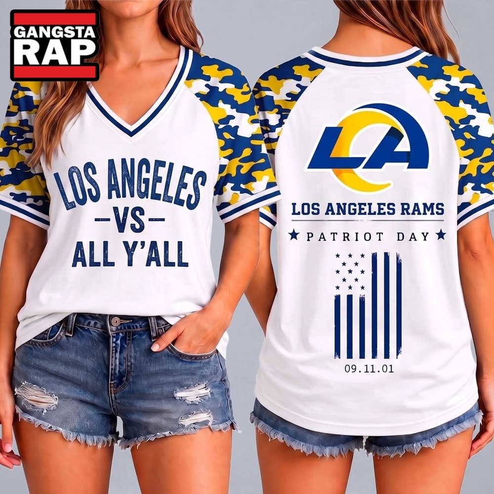 Los Angeles Rams NFL vs All Y' All United We Stand V Neck T Shirt, NFL V Neck T-Shirt Los Angeles Rams Nfl VS All Y All United WE Stand V Neck T Shirt