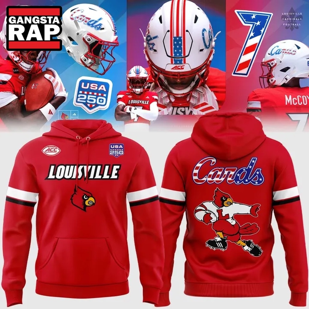 Louisville Cardinals Football 2026 USA 250 Years Mascot Unifrom Hoodie, Trending Design Shirt Louisville Cardinals Football 2026 USA 250 Years Mascot Unifrom Hoodie, Trending Design Shirt