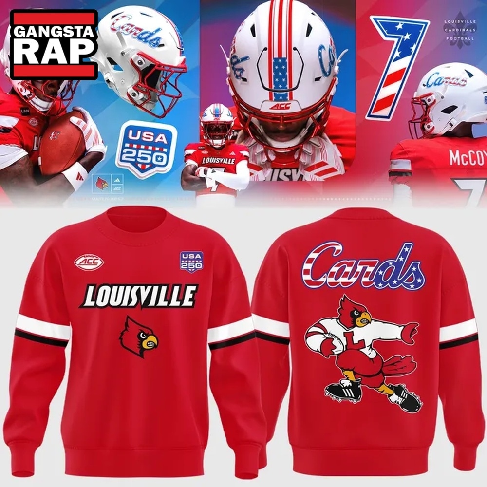 Louisville Cardinals Football 2026 USA 250 Years Mascot Unifrom Sweatshirt, Trending Design Shirt Louisville Cardinals Football 2026 USA 250 Years Mascot Unifrom Sweatshirt, Trending Design Shirt