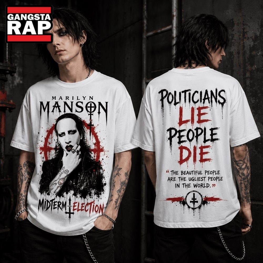 Marilyn Manson Political Chaos 3D Shirt, Trending 3D Music Shirt Marilyn Manson Political Chaos 3D Shirt, Trending 3D Music Shirt