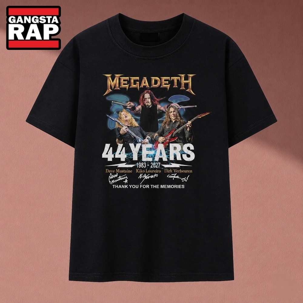Megadeth 44 Years 1983 2027 Band Signatures Heavy Metal T Shirt, Music 2D Shirt Megadeth 44 Years 1983 2027 Band Signatures Heavy Metal T Shirt, Music 2D Shirt
