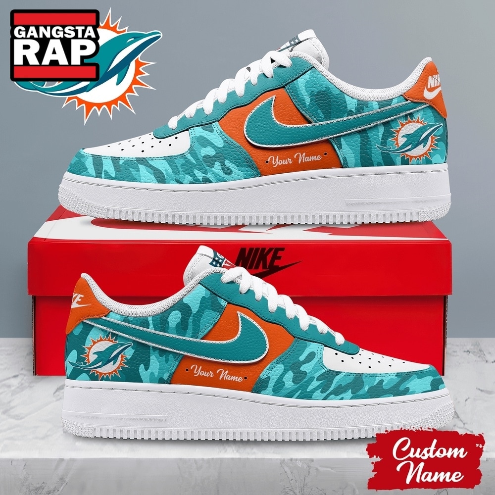 Miami Dolphins NFL End Zone Energy Custom Air Force 1 Shoes Sneaker, NFL Air Force 1 Shoes Miami Dolphins NFL End Zone Energy Custom Air Force 1 Shoes Sneaker, NFL Air Force 1 Shoes
