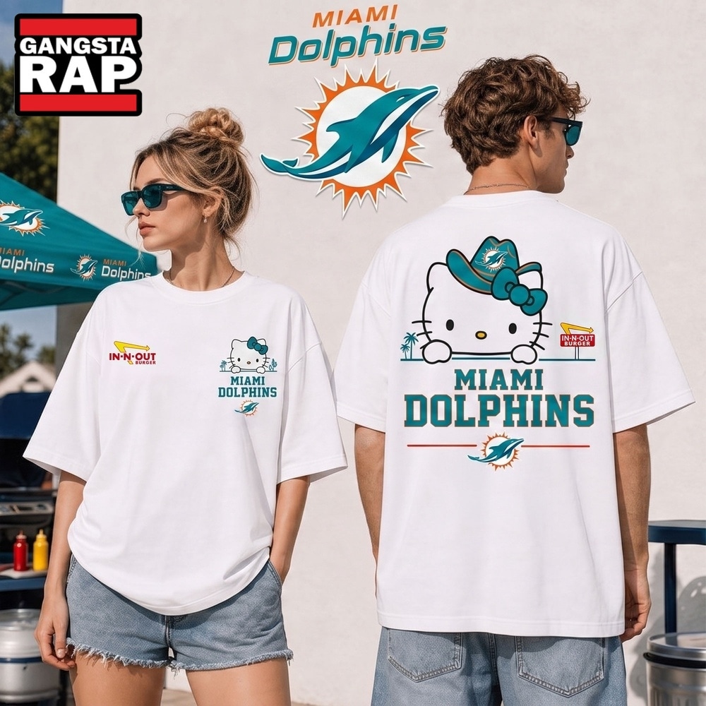 Miami Dolphins NFL Kitty Burger Game Day Unisex 3D Shirt, Football New Design Shirt Miami Dolphins NFL Kitty Burger Game Day Unisex 3D Shirt, Football New Design Shirt