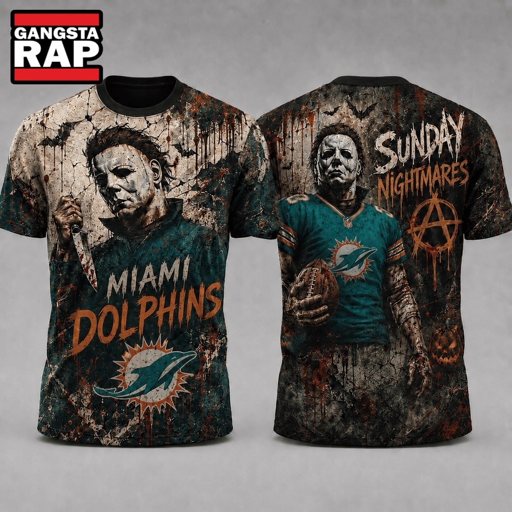 Miami Dolphins NFL Michael Myers Sunday Nightmares Horror Halloween 3D T Shirt, Football New Design Shirt Miami Dolphins NFL Michael Myers Sunday Nightmares Horror Halloween 3D T Shirt, Football New Design Shirt