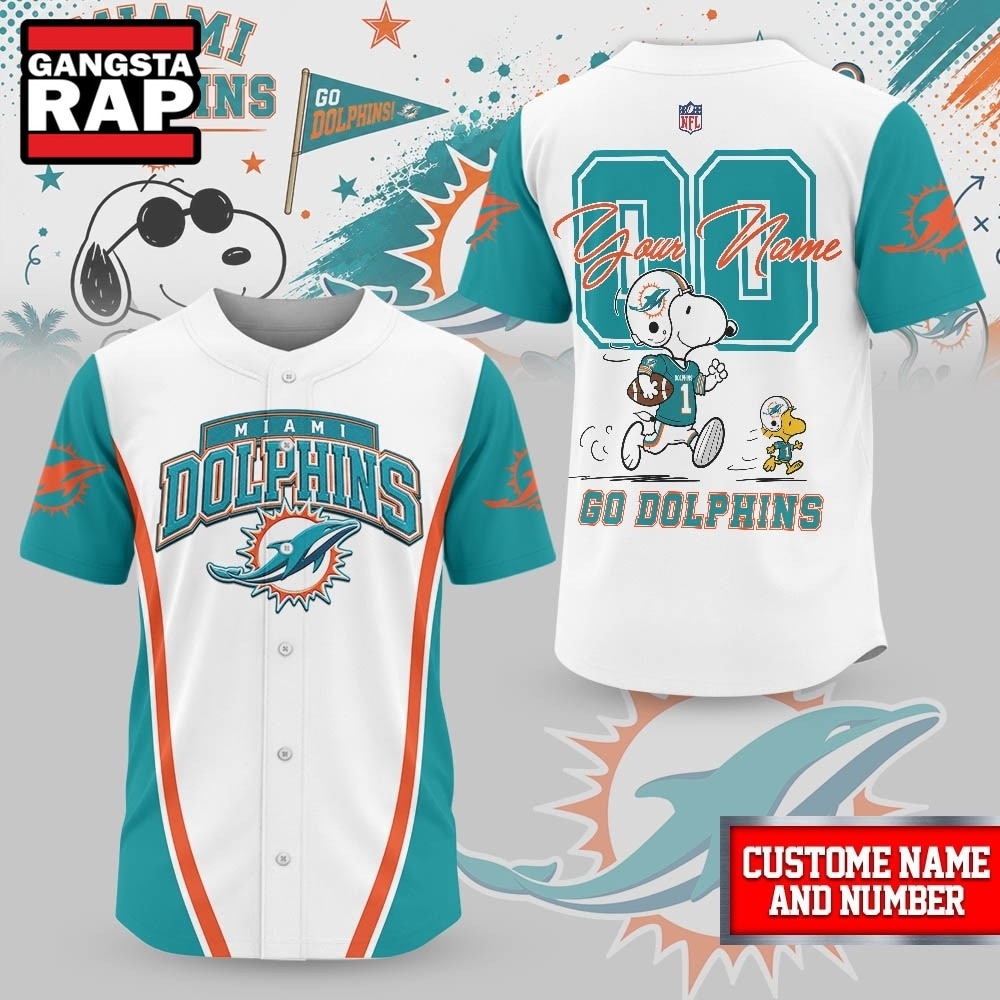 Miami Dolphins NFL Snoopy Ultimate Game Day Personalized Jersey Shirt, NFL Baseball Jersey Miami Dolphins NFL Snoopy Ultimate Game Day Personalized Jersey Shirt, NFL Baseball Jersey