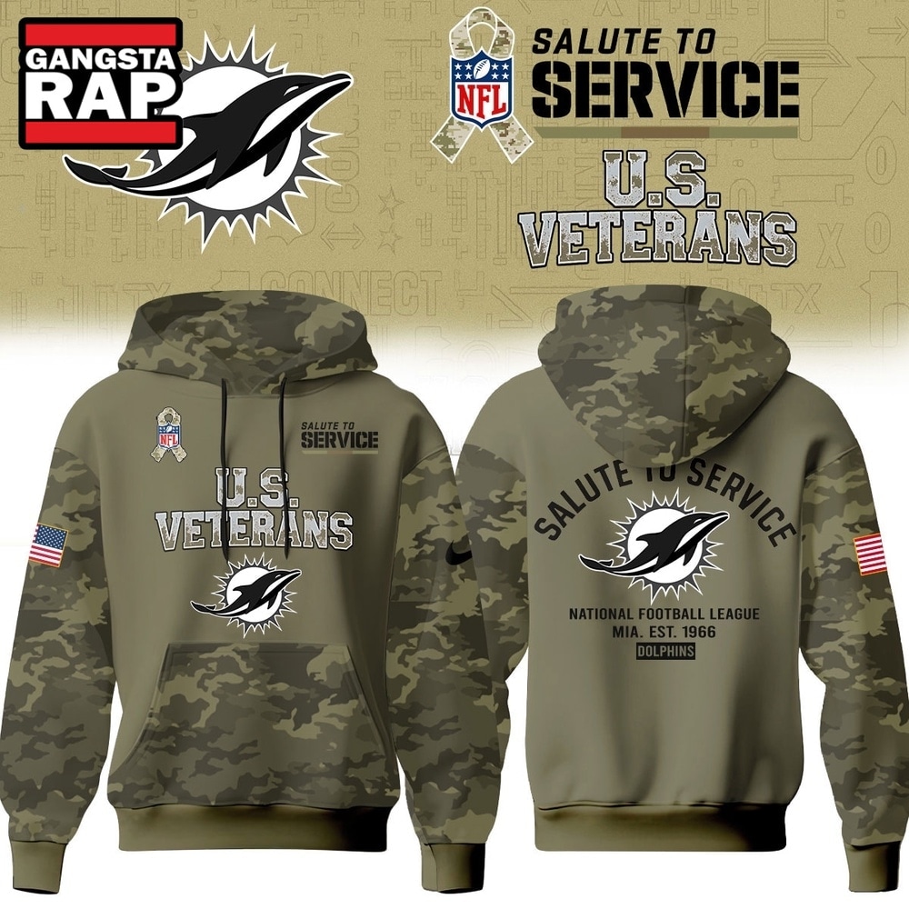 Miami Dolphins NFL US Veterans Salute To Service 2026 Hoodie Shirt, Football New Design Shirt Miami Dolphins Nfl US Veterans Salute TO Service 2026 Hoodie Shirt