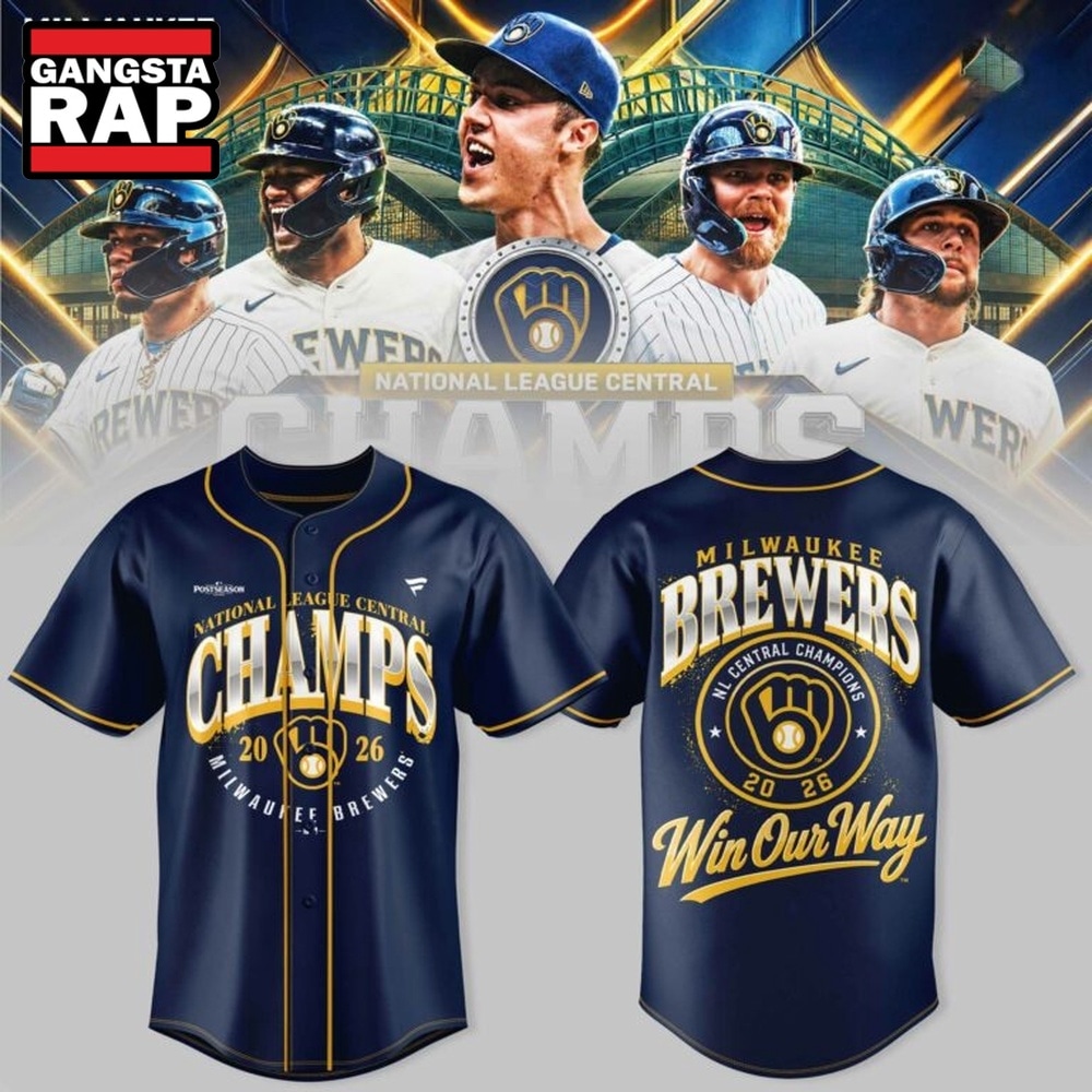 Milwaukee Brewers 2026 NL Central Champions Limited Edition Baseball Jersey, Trending Baseball Jersey Milwaukee Brewers 2026 NL Central Champions Limited Edition Baseball Jersey