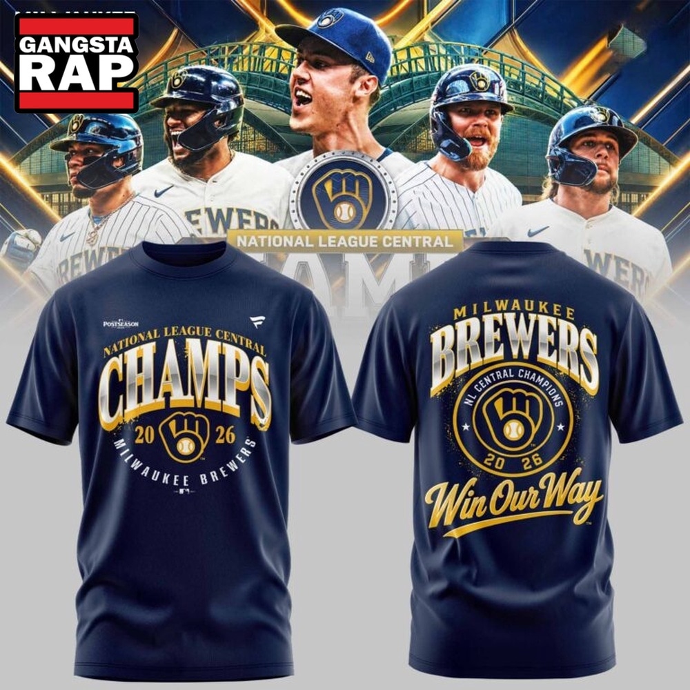 Milwaukee Brewers 2026 NL Central Champions Limited Edition T Shirt, Trending Design Shirt Milwaukee Brewers 2026 NL Central Champions Limited Edition T Shirt