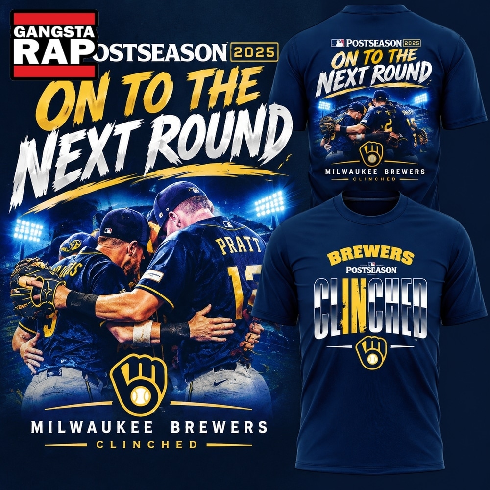 Milwaukee Brewers 2026 Postseason Clinched Win Our Way Graphic T Shirt, Trending Design Shirt Milwaukee Brewers 2026 Postseason Clinched Win Our Way Graphic T Shirt, Trending Design Shirt