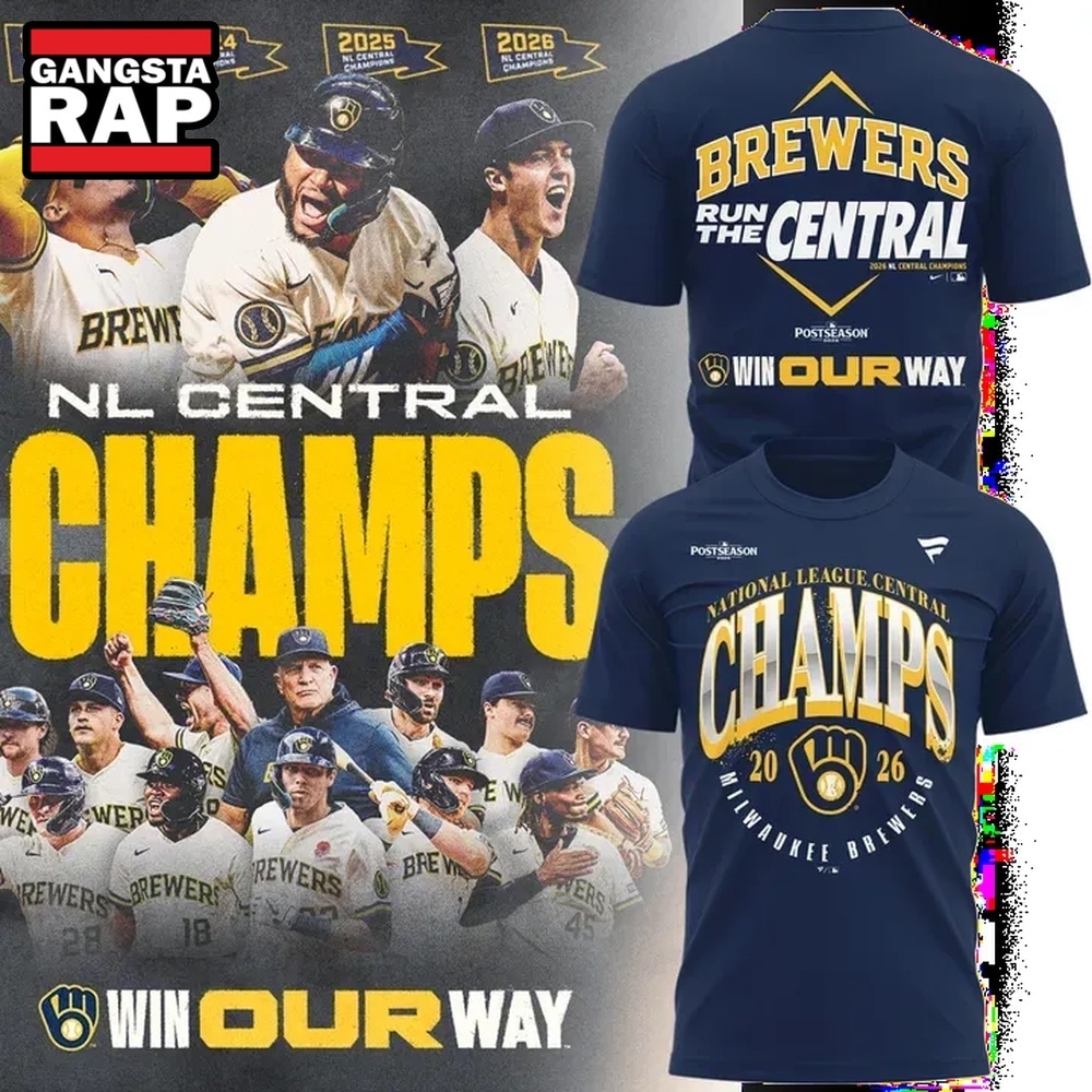 Milwaukee Brewers Fanatics Navy 2026 NL Central Division Champions T Shirt, Trending Design Shirt Milwaukee Brewers Fanatics Navy 2026 NL Central Division Champions T Shirt