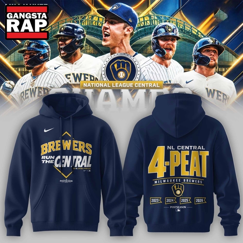 Milwaukee Brewers The FIRST 4 Peat in NL Central History Hoodie, Trending Design Shirt Milwaukee Brewers The First 4 Peat IN NL Central History Hoodie