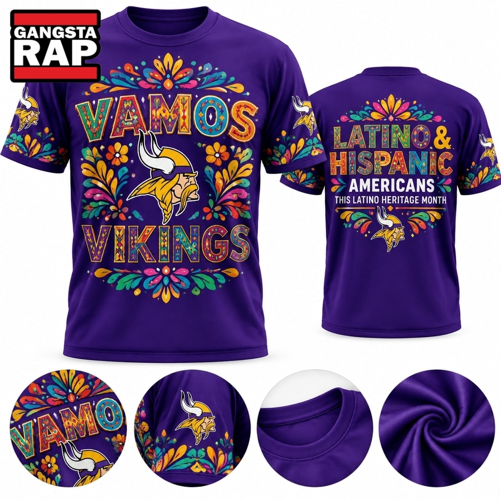 Minnesota Vikings 2026 Latino Heritage Month Graphic T Shirt, Trending Design Shirt Minnesota Vikings 2026 Latino Heritage Month Graphic T Shirt