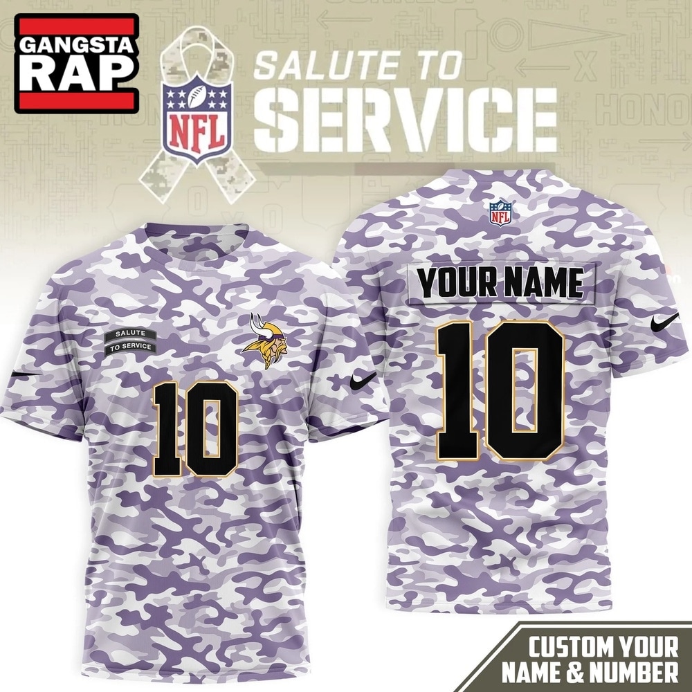 Minnesota Vikings 2026 NFL Salute to Service Camo New Design 3D Shirt, Football New Design Shirt Minnesota Vikings 2026 Nfl Salute TO Service Camo New Design 3D Shirt