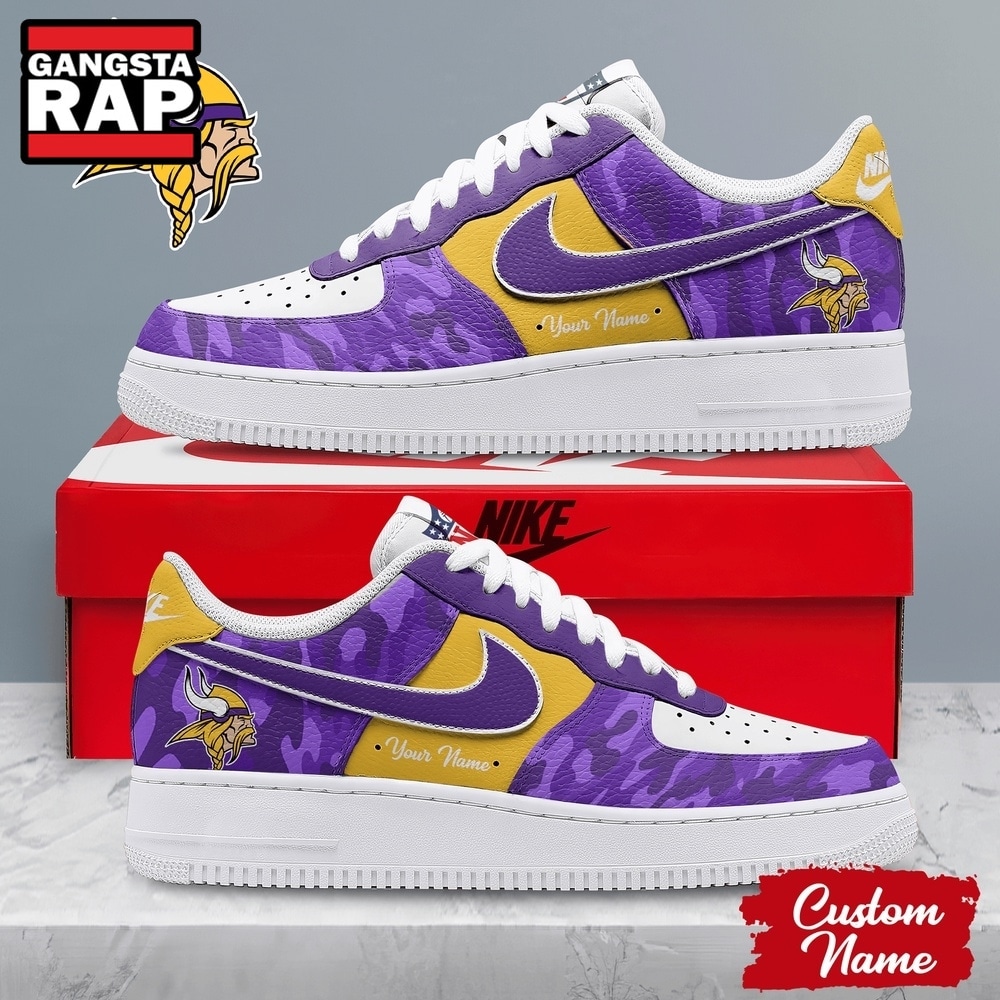 Minnesota Vikings NFL End Zone Energy Custom Air Force 1 Shoes Sneaker, NFL Air Force 1 Shoes Minnesota Vikings NFL End Zone Energy Custom Air Force 1 Shoes Sneaker, NFL Air Force 1 Shoes