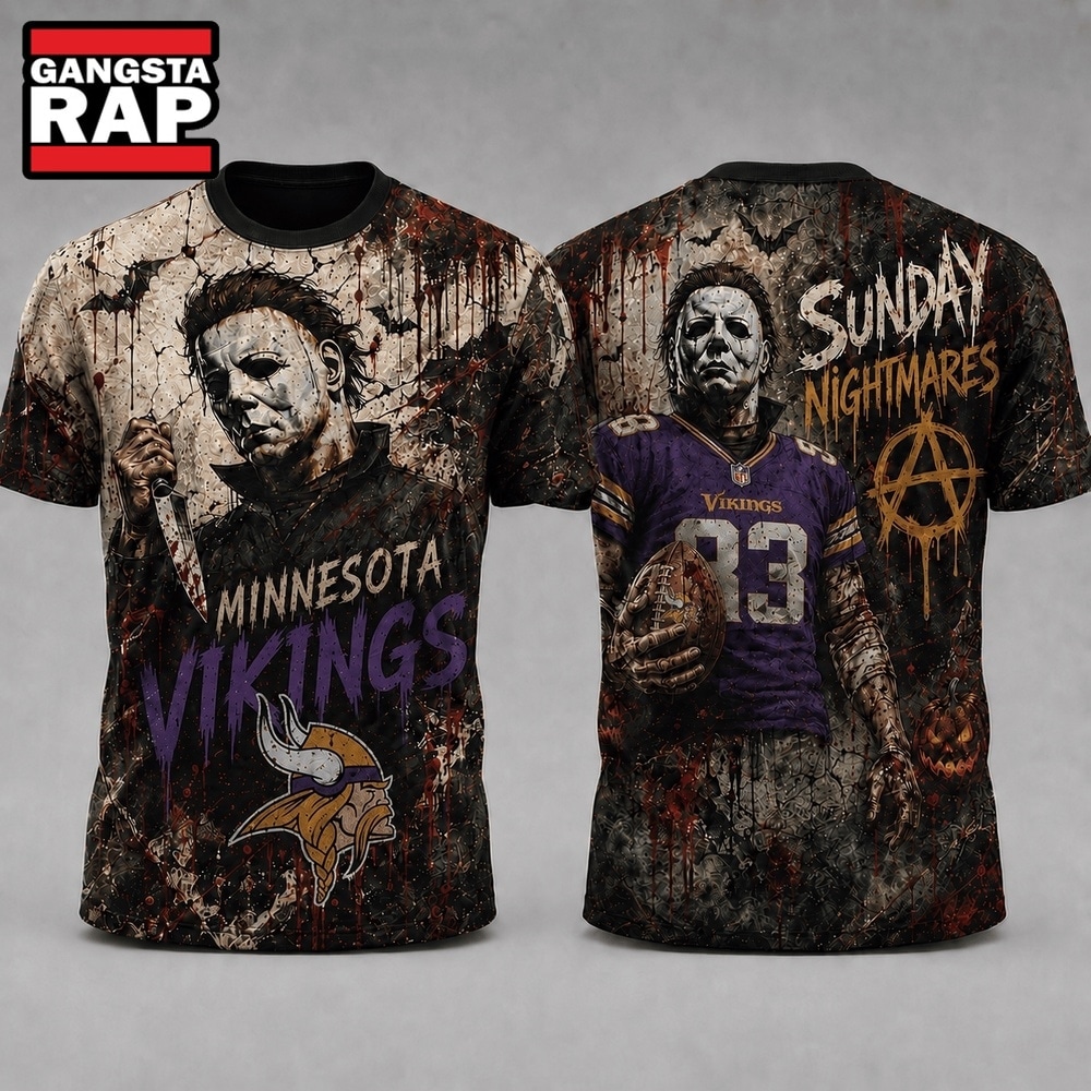 Minnesota Vikings NFL Michael Myers Sunday Nightmares Horror Halloween 3D T Shirt, Football New Design Shirt Minnesota Vikings NFL Michael Myers Sunday Nightmares Horror Halloween 3D T Shirt, Football New Design Shirt
