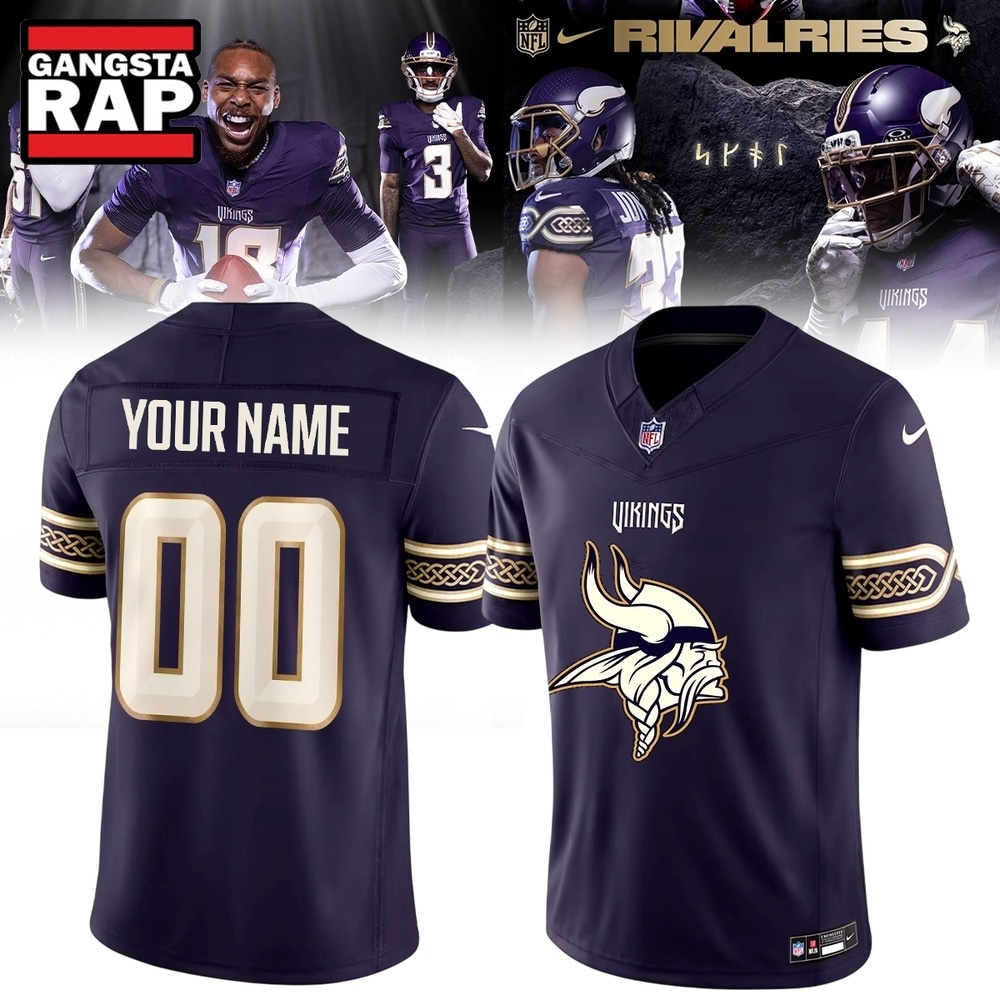 Minnesota Vikings NFL Rivalries 2026 Custom Name And Number Football Jersey, Trending Football Jersey Minnesota Vikings Nfl Rivalries 2026 Custom Name And Number Football Jersey