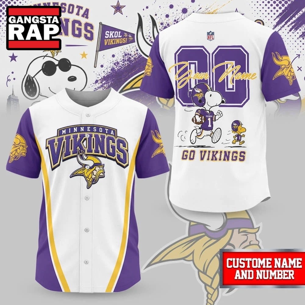 Minnesota Vikings NFL Snoopy Ultimate Game Day Personalized Jersey Shirt, NFL Baseball Jersey Minnesota Vikings NFL Snoopy Ultimate Game Day Personalized Jersey Shirt, NFL Baseball Jersey